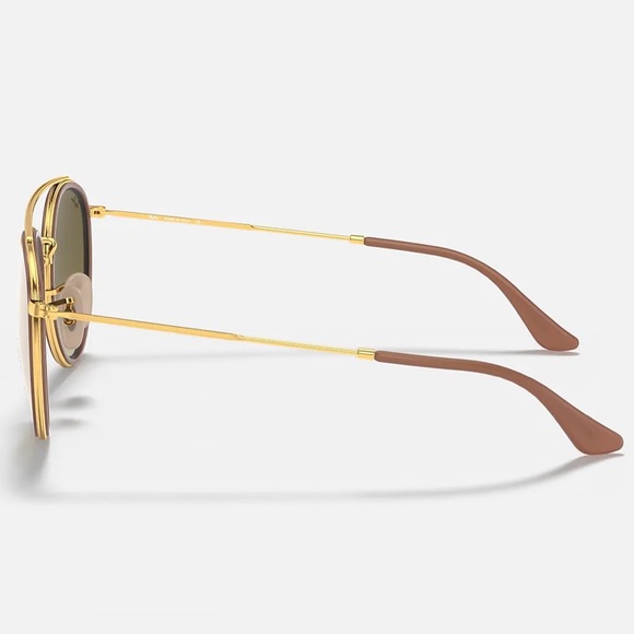 Ray Bans Double Bridge Polished Gold Frames with Copper Lenses Model RB3647N - Picture 5 of 11